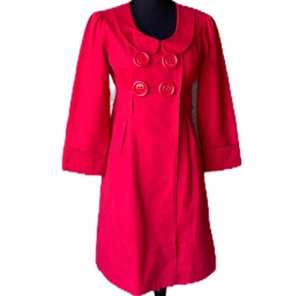 Charlotte Russe Women’s Red Trent Coat Button Front Jacket